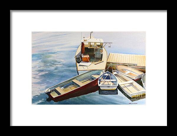 Fishing Boat Framed Print featuring the painting Crystal Morn by Karol Wyckoff