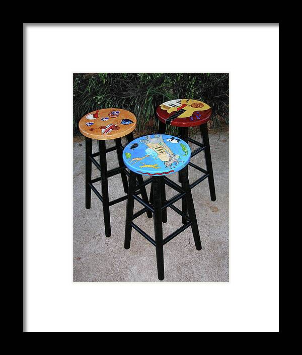 Decorative Painting Framed Print featuring the painting Custom Barstools #1 by Lizi Beard-Ward