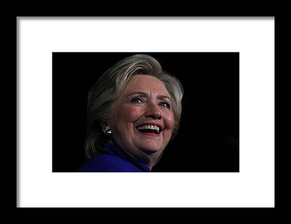 Nominee Framed Print featuring the photograph Democratic Presidential Nominee Hillary #1 by Justin Sullivan