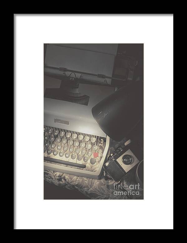 Detective Framed Print featuring the photograph Desk of a vintage private eye investigator #1 by Jorgo Photography