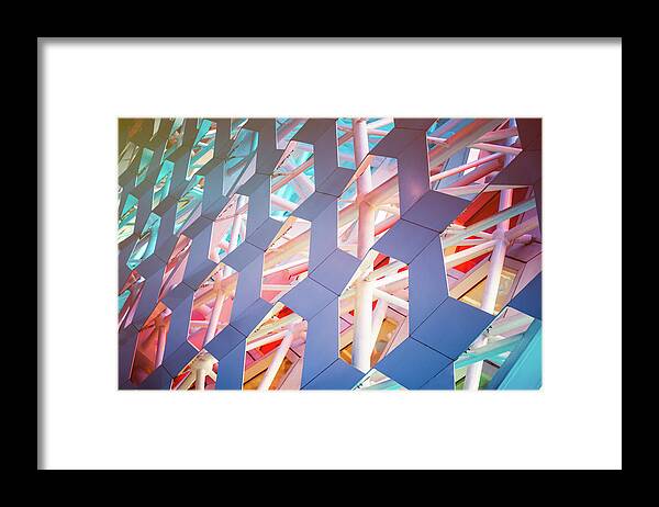 Corporate Business Framed Print featuring the photograph Detail Shot Of Patterned Wall #1 by Fanjianhua