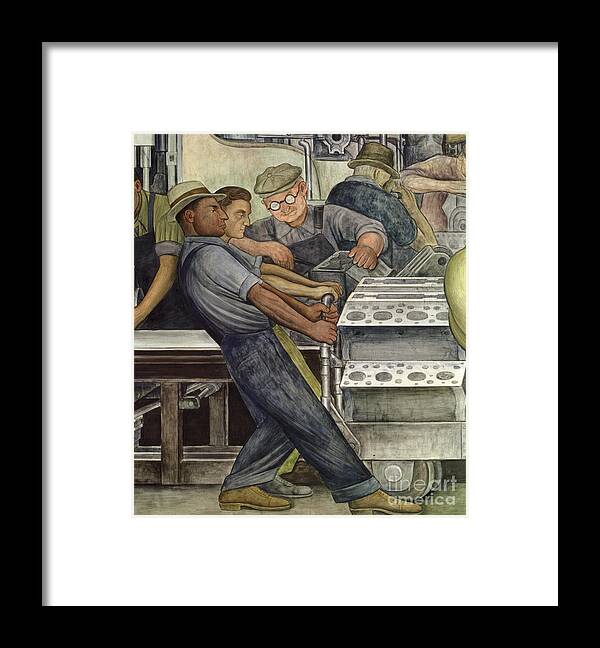 Fresco Framed Print featuring the painting Detroit Industry  north wall by Diego Rivera