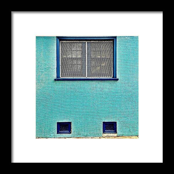 Blue_away Framed Print featuring the photograph Double Window #1 by Julie Gebhardt