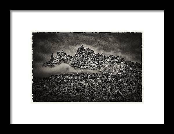 #landscape #national #park #travel #utah #zion #mountains #storm #places #snow Framed Print featuring the photograph Eagle Crags #2 by Robert Fawcett