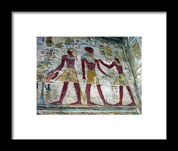 Egyptian Art Framed Print featuring the photograph Egyptian Art - Abu Simbel #1 by Jacqueline M Lewis