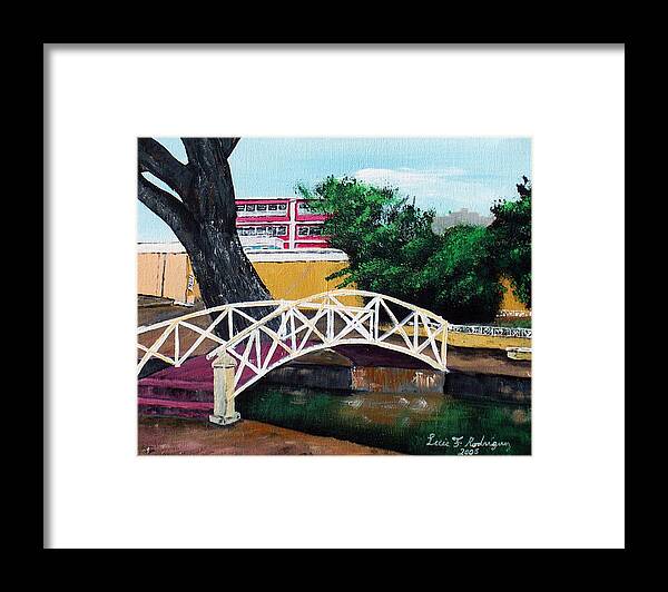 Park In Aguadilla Framed Print featuring the painting El Parterre #2 by Luis F Rodriguez
