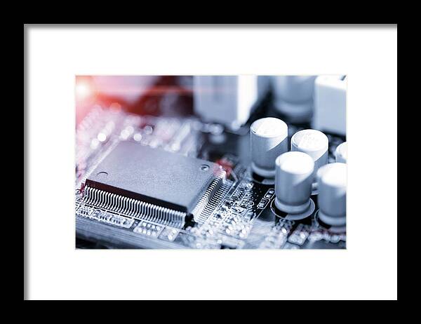 Nobody Framed Print featuring the photograph Electronic Chip #1 by Wladimir Bulgar