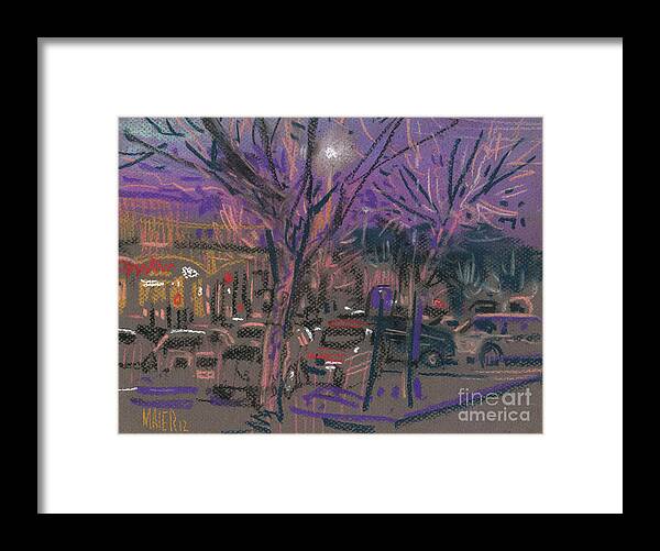 Pastel Framed Print featuring the painting Evening Mall #2 by Donald Maier