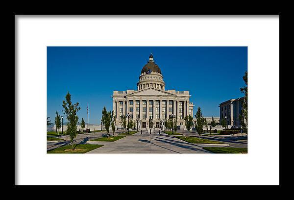 Photography Framed Print featuring the photograph Facade Of A Government Building, Utah #1 by Panoramic Images