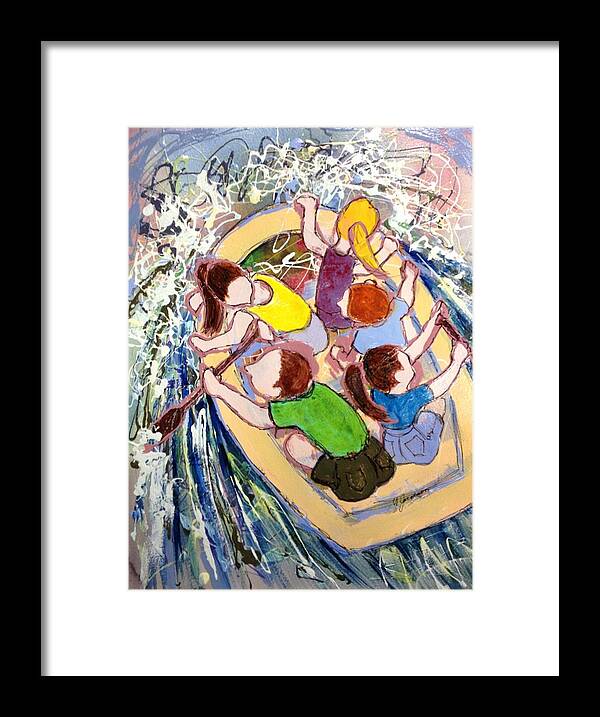 White Water Framed Print featuring the painting Family Vacation #1 by Marilyn Jacobson