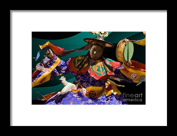 Asia Framed Print featuring the digital art Festival in Bhutan #1 by Angelika Drake