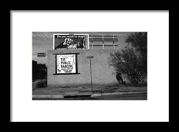 Film Noir Monogram Pictures I Wouldn't Be In Your Shoes 1948 The Public Hanging Bar Tucson Arizona Framed Print featuring the photograph Film Noir Monogram Pictures I Wouldn't Be In Your Shoes 1948 The Public Hanging Bar Tucson Arizona #1 by David Lee Guss