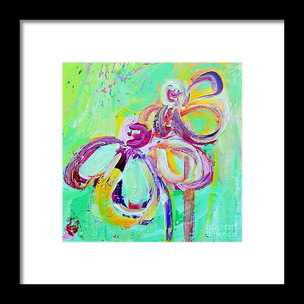 Green Floral Painting Framed Print featuring the painting Abstract Flowers No 10 by Patricia Awapara