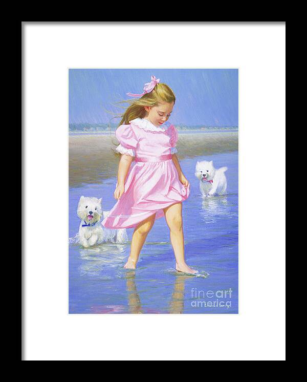 Girl Framed Print featuring the painting Follow Me #1 by Candace Lovely