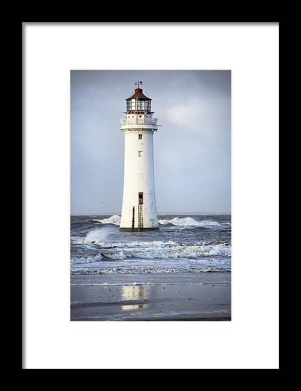 Storm Framed Print featuring the photograph Fort Perch Lighthouse by Spikey Mouse Photography