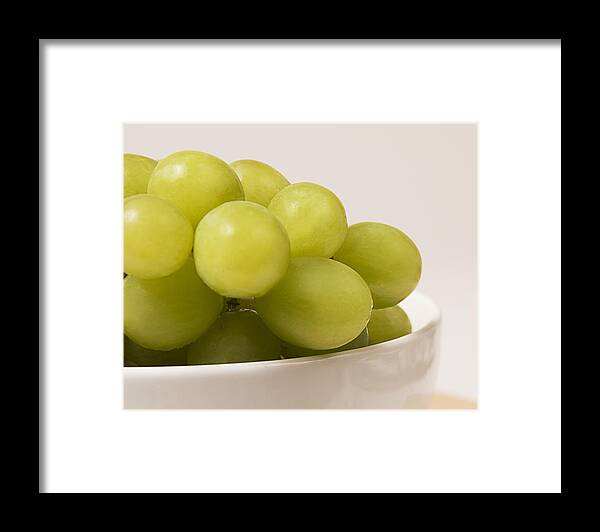 Science Framed Print featuring the photograph Fresh Fruit, Green Grapes #1 by Science Source