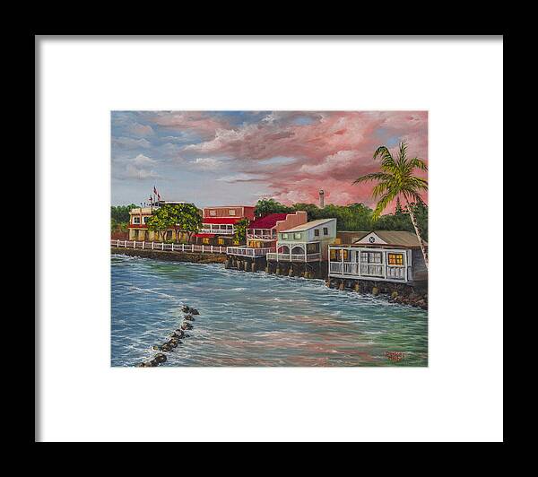 Landscape Framed Print featuring the painting Front Street Lahaina At Sunset by Darice Machel McGuire