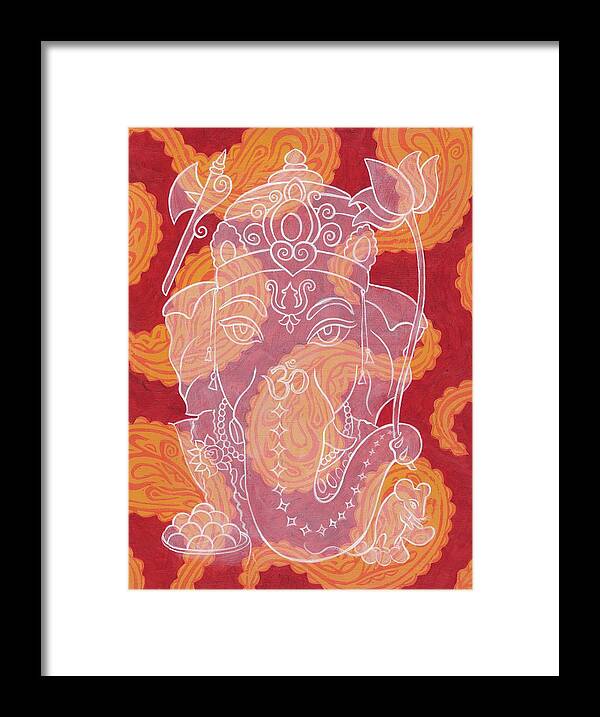  Framed Print featuring the painting Ganesha #1 by Jennifer Mazzucco