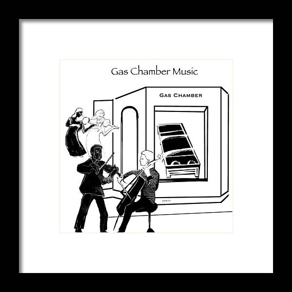 Cartoon Framed Print featuring the painting Gas Chamber Music 2 #1 by Suzanne Giuriati Cerny