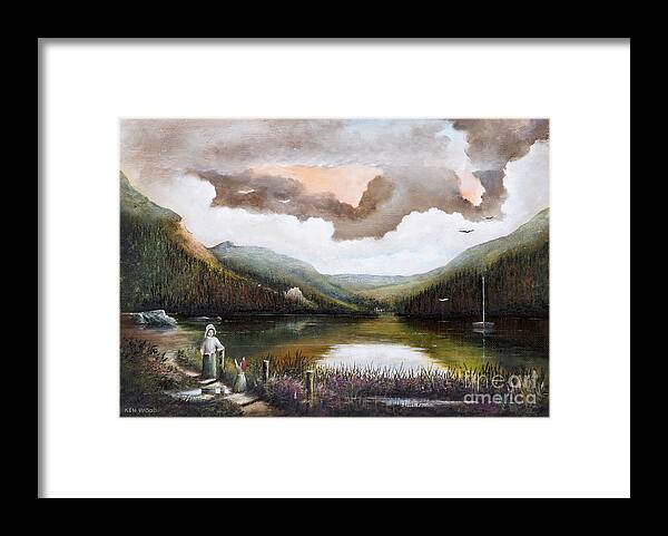 Countryside Framed Print featuring the painting Glendalough, County Wicklow, Ireland by Ken Wood