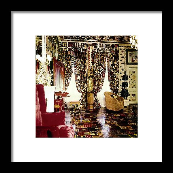 Interior Framed Print featuring the photograph Gloria Vanderbilt's Bedroom by Horst P. Horst