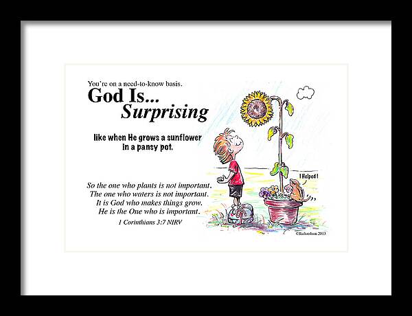 God Framed Print featuring the painting God Is Surprising #1 by George Richardson