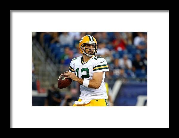 Three Quarter Length Framed Print featuring the photograph Green Bay Packers v New England Patriots #1 by Maddie Meyer