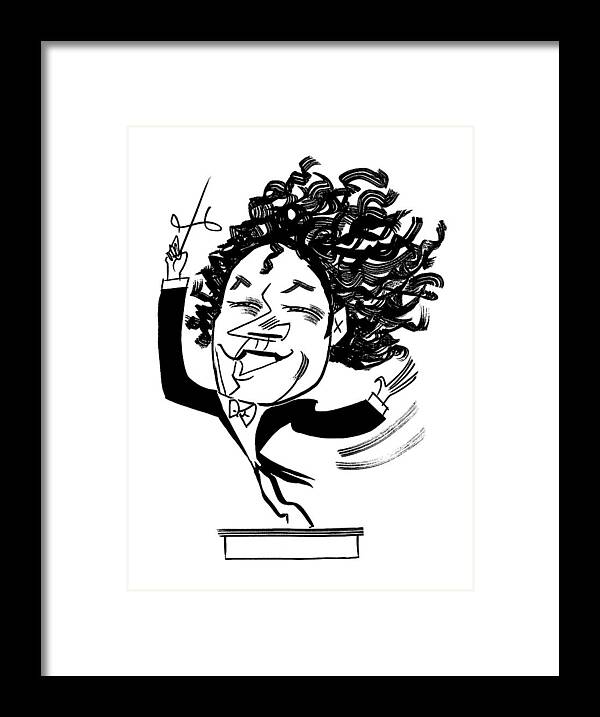 Gustavo Dudamel Framed Print featuring the drawing Gustavo Dudamel #1 by Tom Bachtell