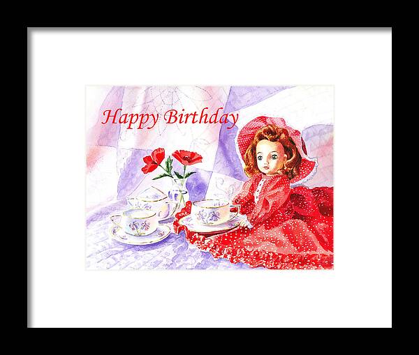 Birthday Framed Print featuring the painting Happy Birthday #5 by Irina Sztukowski