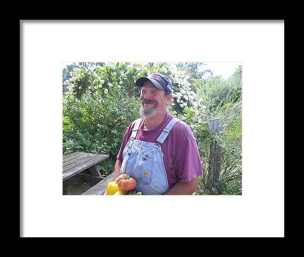 Man Framed Print featuring the photograph Happy Farmer Gardener by Diannah Lynch