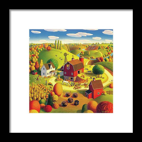  Harvest Landscape Framed Print featuring the painting Harvest Bounty by Robin Moline