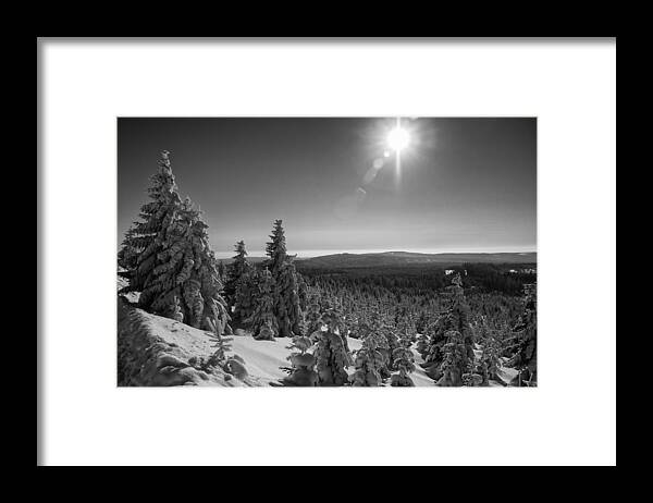Brocken Framed Print featuring the photograph Goetheway in Winter, Harz by Andreas Levi