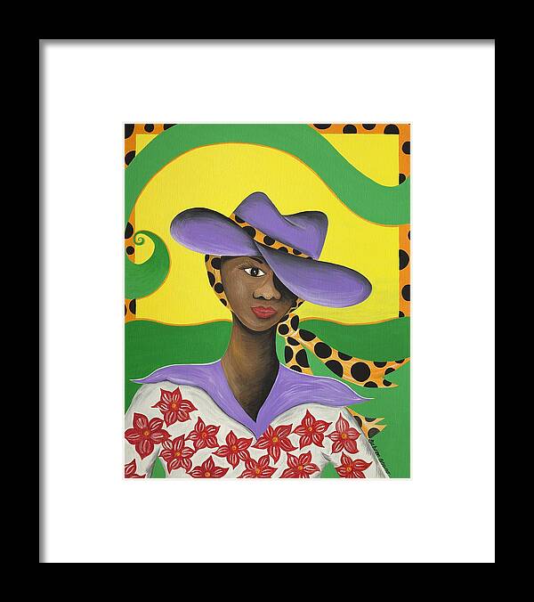 Gullah Art Framed Print featuring the painting Hat Appeal by Patricia Sabreee