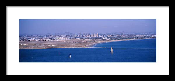 Photography Framed Print featuring the photograph High Angle View Of A Coastline #1 by Panoramic Images