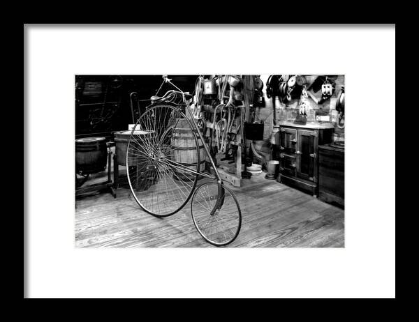 Penny Framed Print featuring the photograph High Wheel 'Penny-farthing' Bike #1 by Alexandra Till