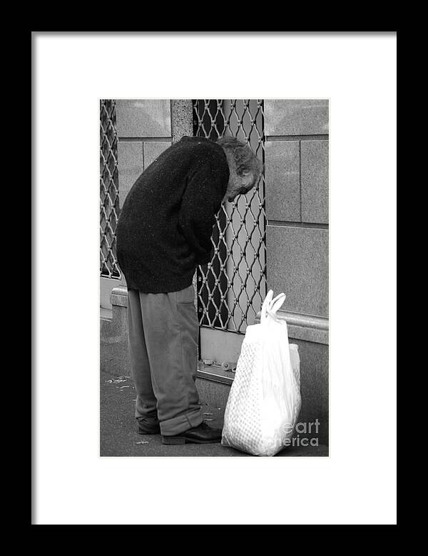 People Framed Print featuring the photograph Homeless #1 by Giuseppe Ridino