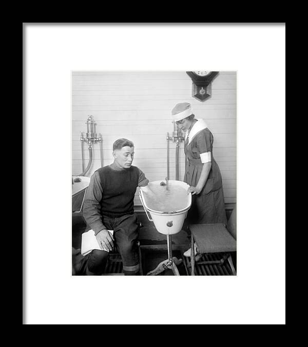 Hydrotherapy Framed Print featuring the photograph Hospital hydrotherapy, 1920s #1 by Science Photo Library