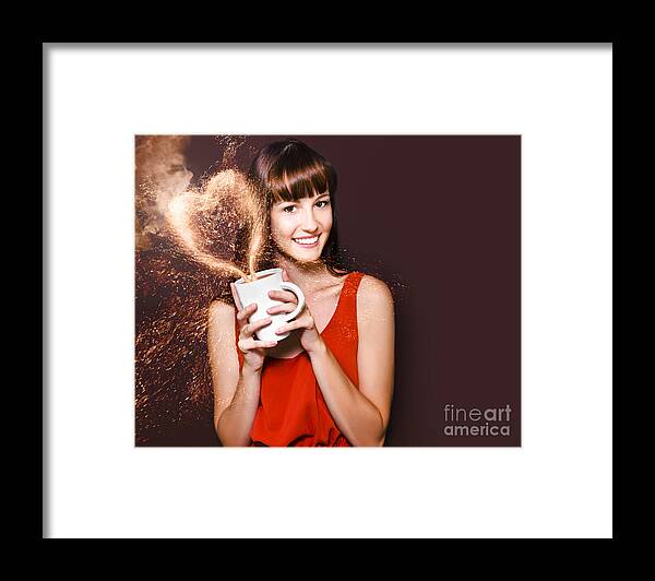 Cafe Framed Print featuring the photograph I Love Hot Coffee by Jorgo Photography