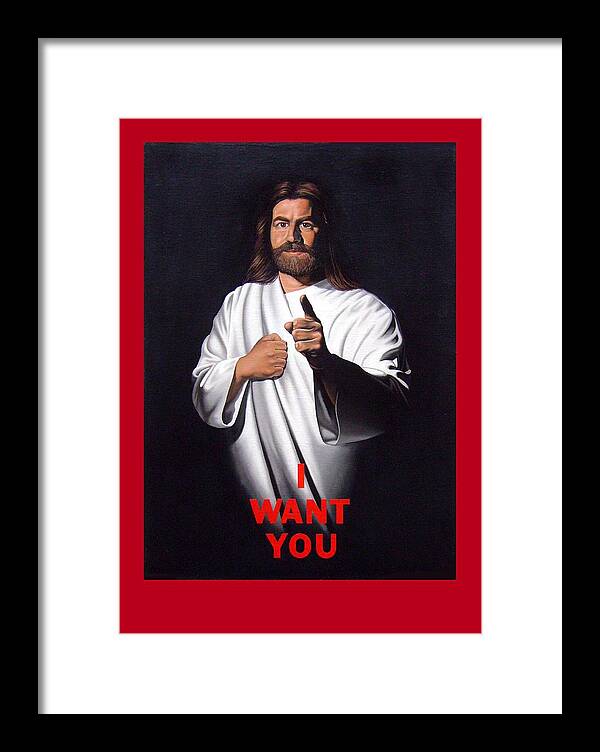Jesus Framed Print featuring the painting I Want You by Michael Di Nunzio