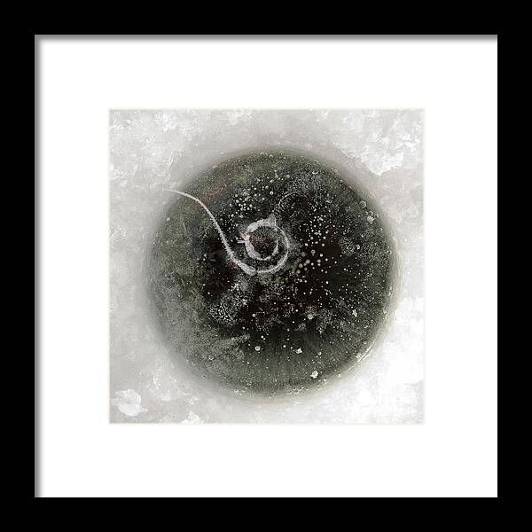 Ice Framed Print featuring the photograph Ice fishing hole by Steven Ralser