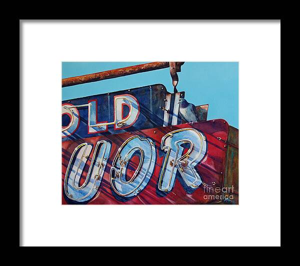 Bird Framed Print featuring the painting It's Five O'Clock Somewhere #1 by Greg and Linda Halom