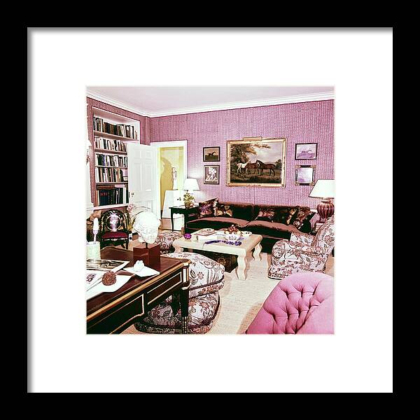 Decorative Art Framed Print featuring the photograph Jackie Onassis's Library #1 by Horst P. Horst