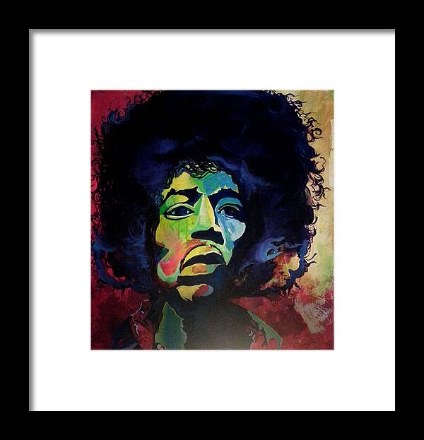  Framed Print featuring the painting Jimi by Femme Blaicasso