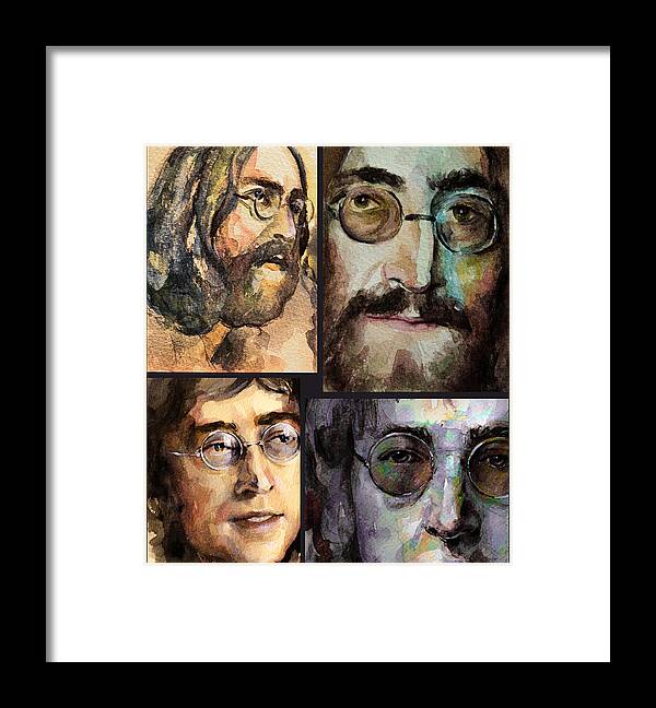 John Lennon Framed Print featuring the painting John Lennon #2 by Laur Iduc