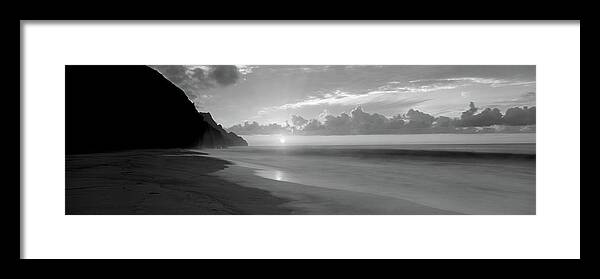 Photography Framed Print featuring the photograph Kalalau Beach Sunset, Na Pali Coast #1 by Panoramic Images