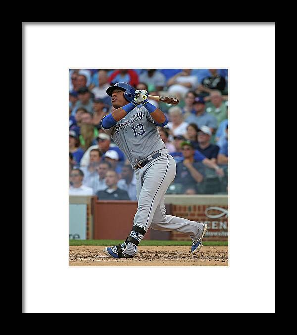 Salvador Perez Diaz Framed Print featuring the photograph Kansas City Royals V Chicago Cubs by Jonathan Daniel