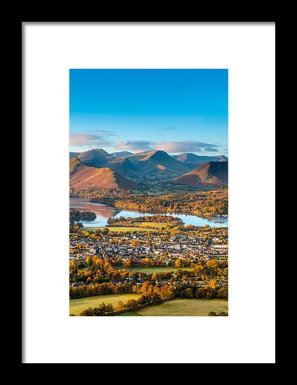 Viewpoint Framed Print featuring the photograph Keswick and Derwent Water, Lake District #1 by ChrisHepburn