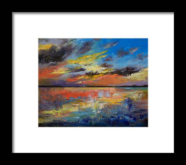Key West Framed Print featuring the painting Key West Florida Sunset by Michael Creese