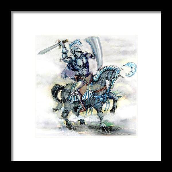 Knight Framed Print featuring the digital art Knight by Kevin Middleton