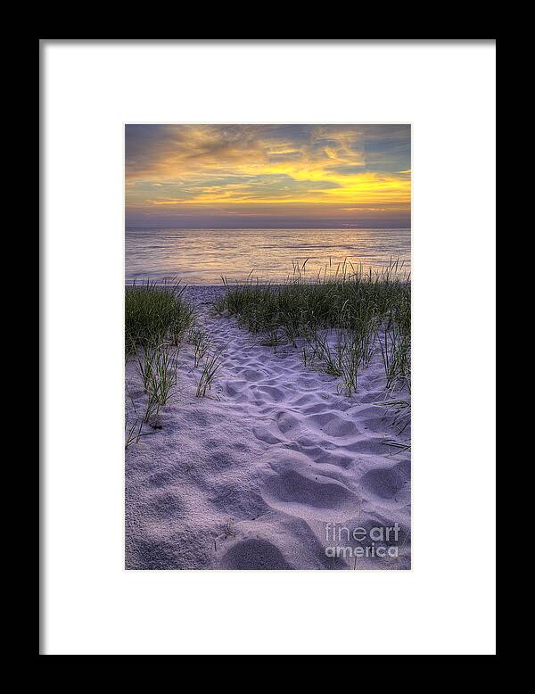 Lake Framed Print featuring the photograph Lake Michigan Sunset #1 by Twenty Two North Photography